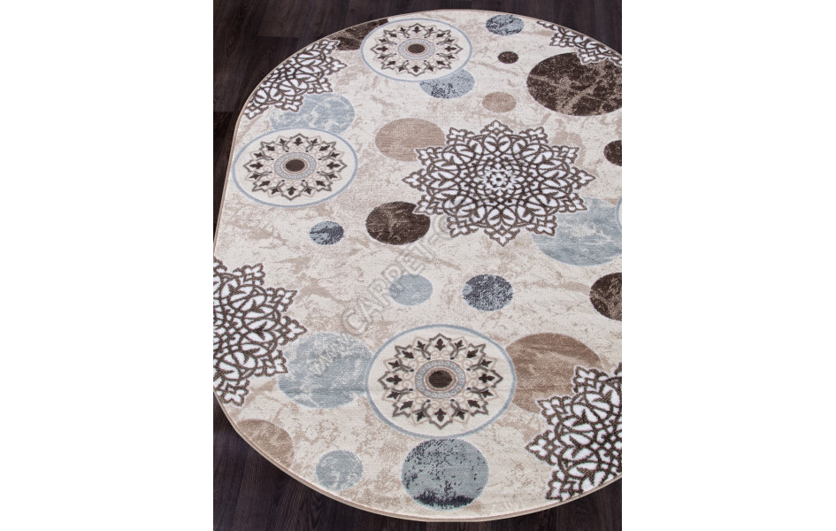 Ковер Valencia Delux d309 - CREAM-BROWN - Овал