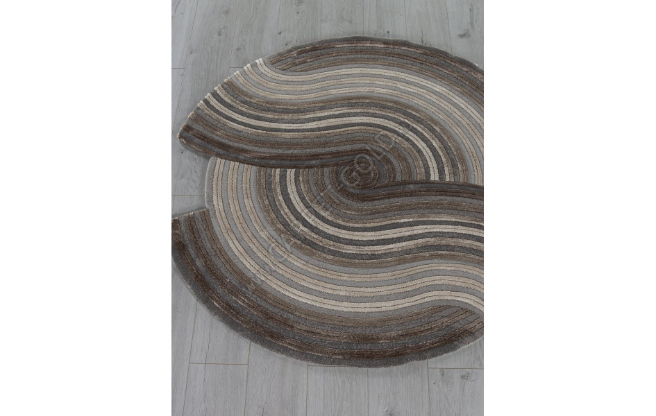 Ковер 00835C - GREY / BROWN - Круг - коллекция SAFIR